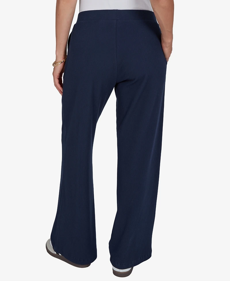 Ruby Rd. Petite Wide-Leg Pull-On Ribbed Pants