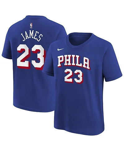 Nike Big Boys and Girls LeBron James Royal Philadelphia 76ers Icon Name Number T-Shirt