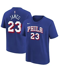 Nike Big Boys and Girls LeBron James Royal Philadelphia 76ers Icon Name Number T-Shirt