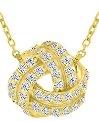 Macy's 14k Gold Over Sterling Silver Cubic Zirconia Pave Knot Necklace