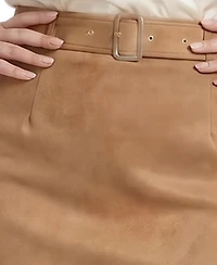Ny Collection Plus Pencil Knee-Length Faux Suede Skirt