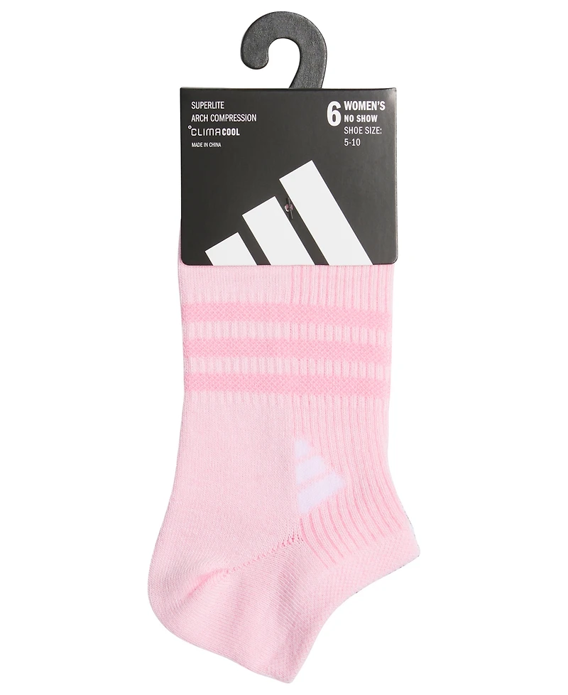 adidas Women's Superlite 3.0 No Show Athletic Socks, 6-Pack
