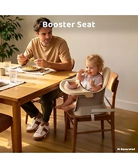 Kinder King 8-in-1 Baby High Chair Converts to Booster Seat and Kids Table Set with Removable Tray