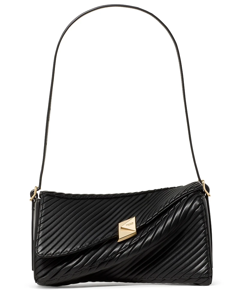 kate spade new york Deco Pleated Twisted Flap Small Shoulder Handbag