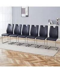 Streamdale Furniture Pu Dining Chair Set of 6 with Legs