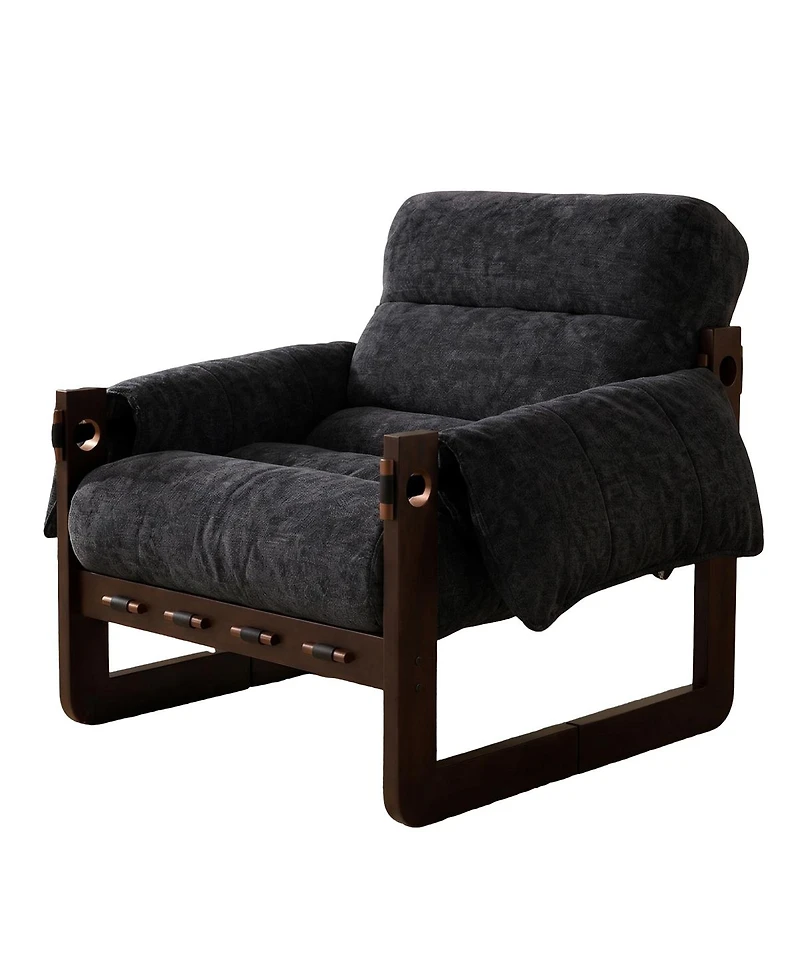 Streamdale Furniture Chenille Upholstered Accent Chair with Wooden Frame