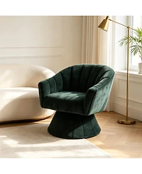 Streamdale Furniture Corduroy 360-Degree Swivel Accent Barrel Chair