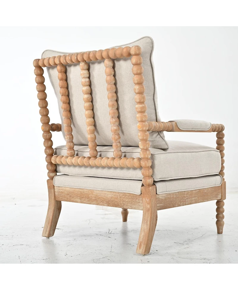 Streamdale Furniture Rubber Wood Upholstered Accent Chair with High-Density Cushion