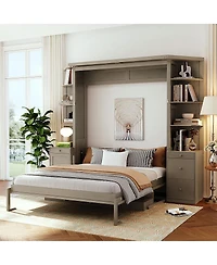 Streamdale Furniture Queen Murphy Bed with Desk and Storage Shelves