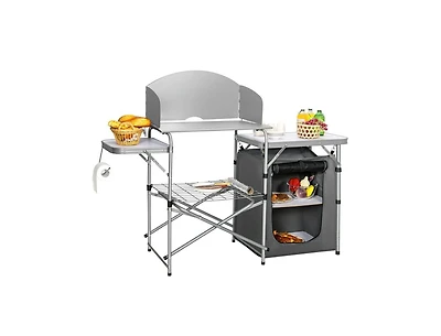 Boyel Living Foldable Outdoor Bbq Portable Grilling Table With Windscreen Bag
