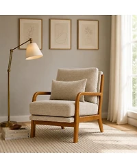 Streamdale Furniture Modern Solid Wood Accent Chair with Nubby Upholstery