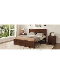 Streamdale Furniture Full Size Pine Wood Bed with Adjustable Headboard