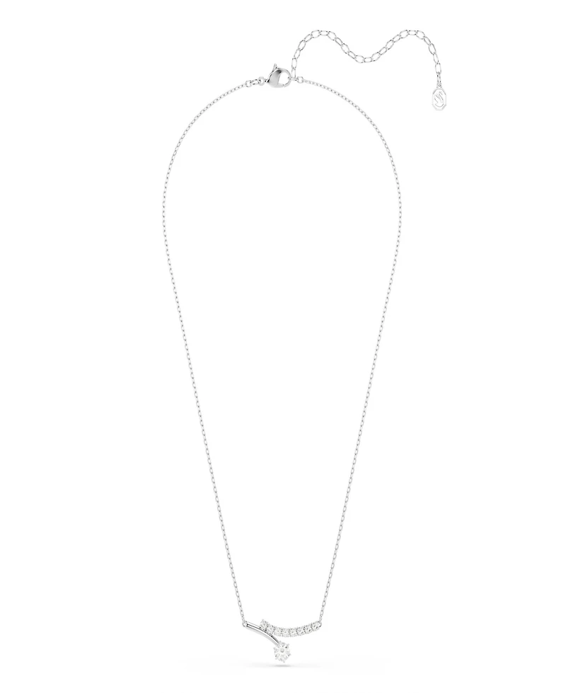 Swarovski Sterling Silver-Plated White Crystals Necklace
