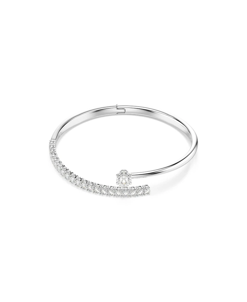 Swarovski Sterling Silver-Plated White Crystals Bracelet
