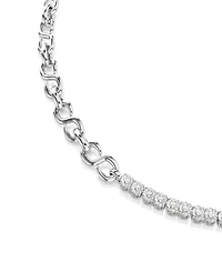 Swarovski Sterling Silver-Plated White Crystals Necklace