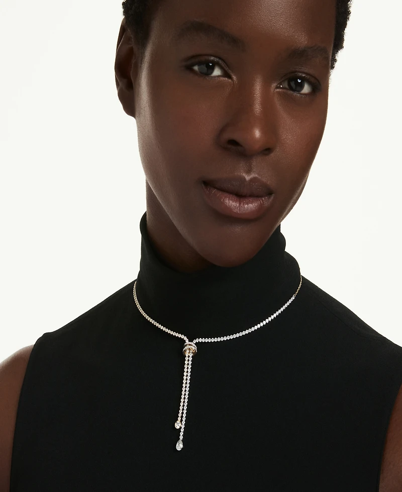 Swarovski Gold-Tone and Sterling Silver-Plated White Crystals Necklace