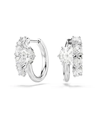 Swarovski Sterling Silver-Plated White Crystals Earrings