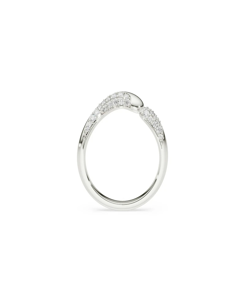 Swarovski Sterling Silver-Plated White Crystals Ring