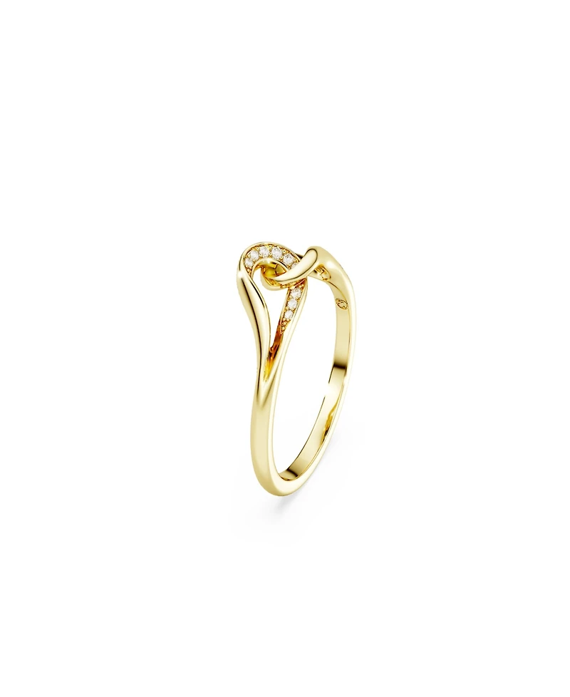 Swarovski Gold-Tone and Sterling Silver-Plated White Crystals Ring