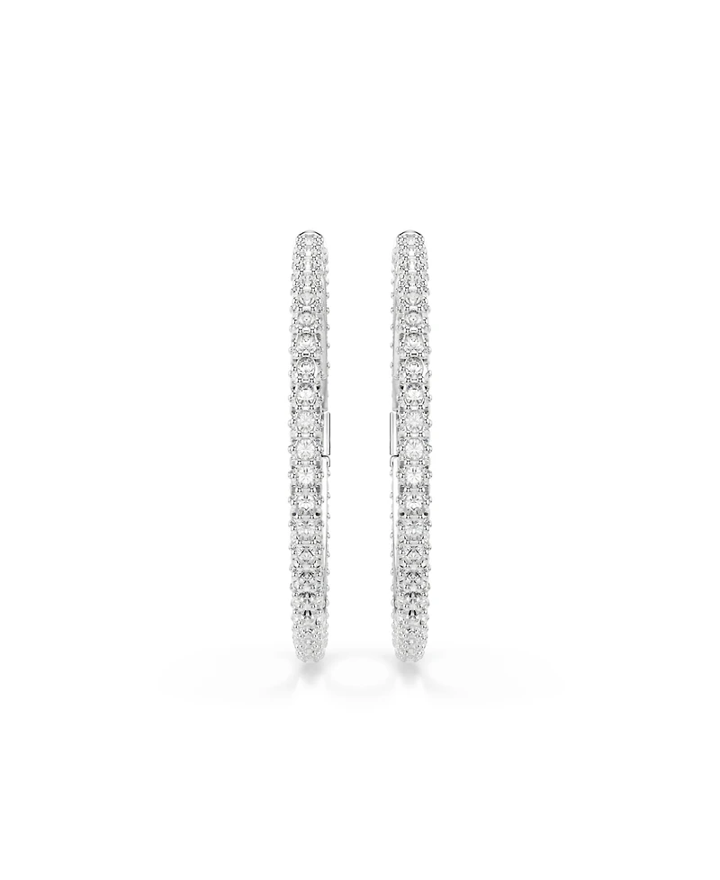 Swarovski Sterling Silver-Plated White Crystals Earrings