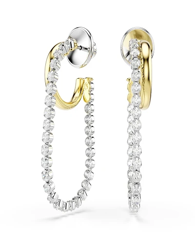 Swarovski Gold-Tone and Sterling Silver-Plated White Crystals Earrings