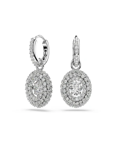 Swarovski Sterling Silver-Plated White Crystals Earrings