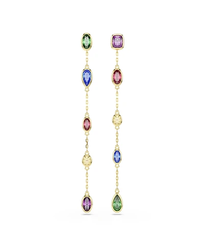 Swarovski Gold-Tone Plated Multicolored Crystals Earrings