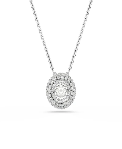 Swarovski Sterling Silver-Plated White Crystals Necklace