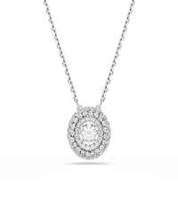 Swarovski Sterling Silver-Plated White Crystals Necklace