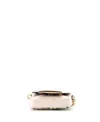 Pre-Owned Fendi Nano Chain Baguette Charm Bag Zucca Embroidered Canvas