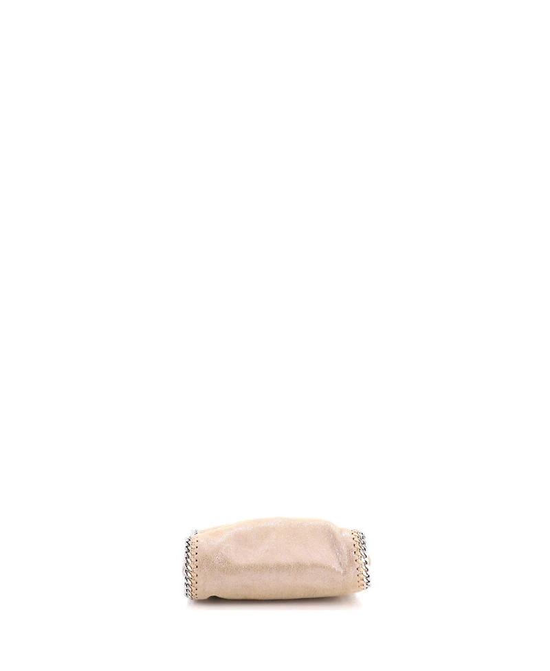 Pre-Owned Stella McCartney Tiny Falabella Fold Over Crossbody Bag Metallic Crackled Faux Leather