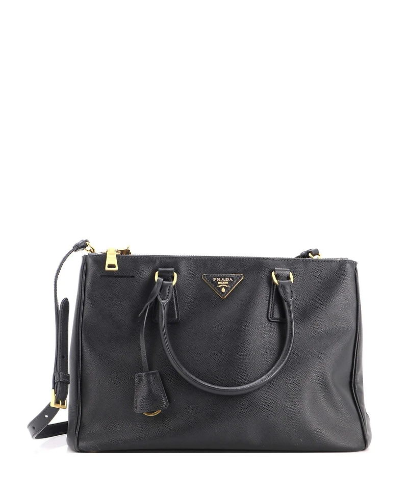 Pre-Owned Prada Medium Double Zip Lux Tote Saffiano Leather
