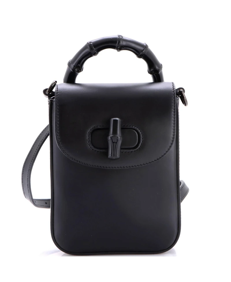 Pre-Owned Gucci Mini Bamboo Top Handle Backpack Leather