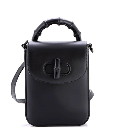 Pre-Owned Gucci Mini Bamboo Top Handle Backpack Leather