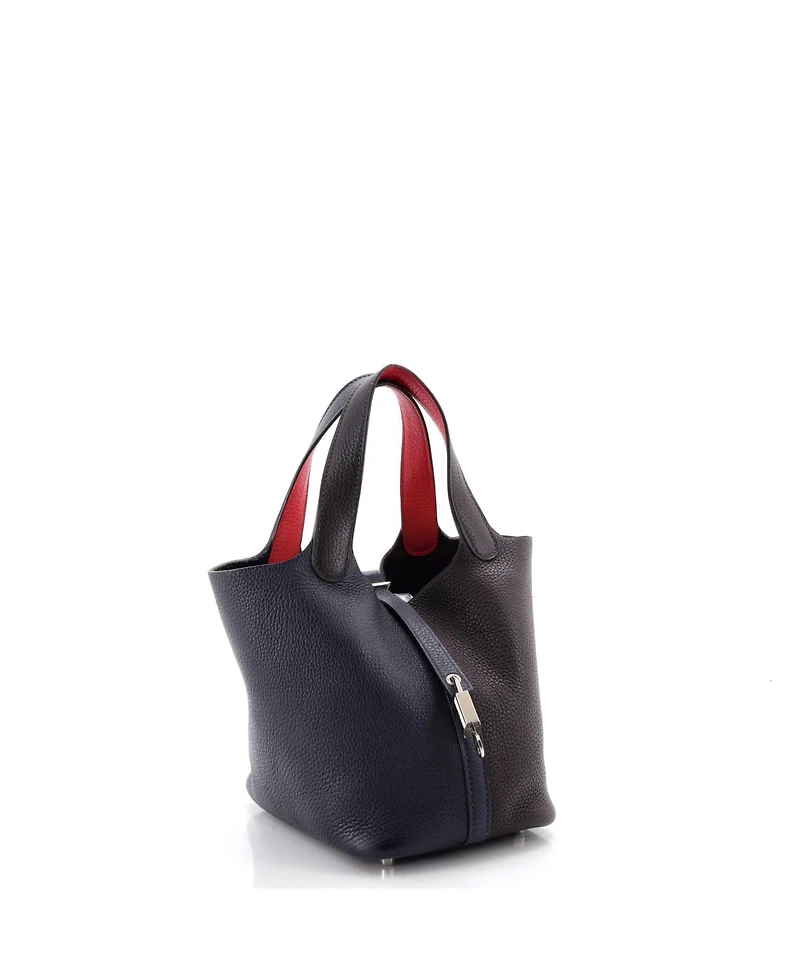 Pre-Owned Hermes Pm Picotin Lock Bag Tricolor Clemence