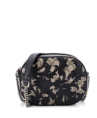 Pre-Owned Gucci Mini Chain Crossbody Bag Arabesque Gg Coated Canvas with Leather