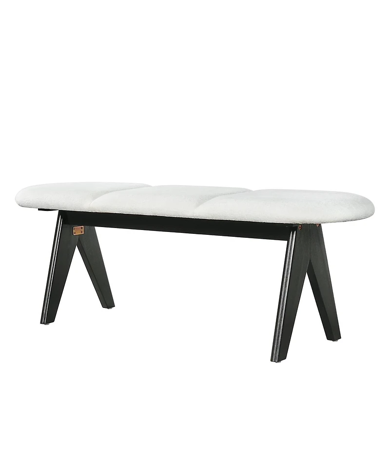 Streamdale Furniture Upholstered 53" Entryway Bench with Fabric and Black Legs