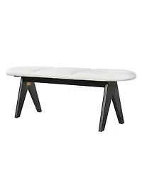 Streamdale Furniture Upholstered 53" Entryway Bench with Fabric and Black Legs