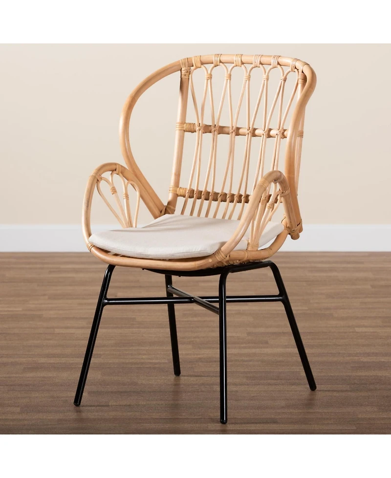 bali & pari Caelia 38.4" Rattan Modern Bohemian Chair