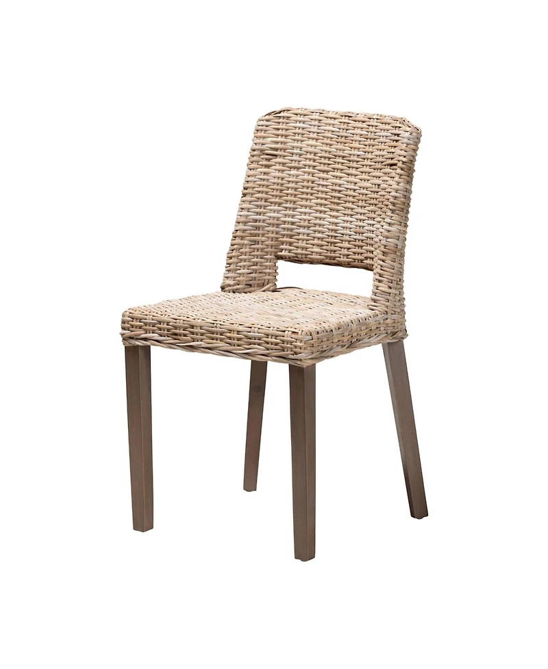 bali & pari Magy 32.9" Rattan Modern Bohemian Dining Chair