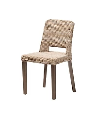 bali & pari Magy 32.9" Rattan Modern Bohemian Dining Chair