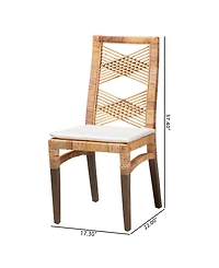 bali & pari Poltak 37.4" Rattan Modern Bohemian Dining Chair