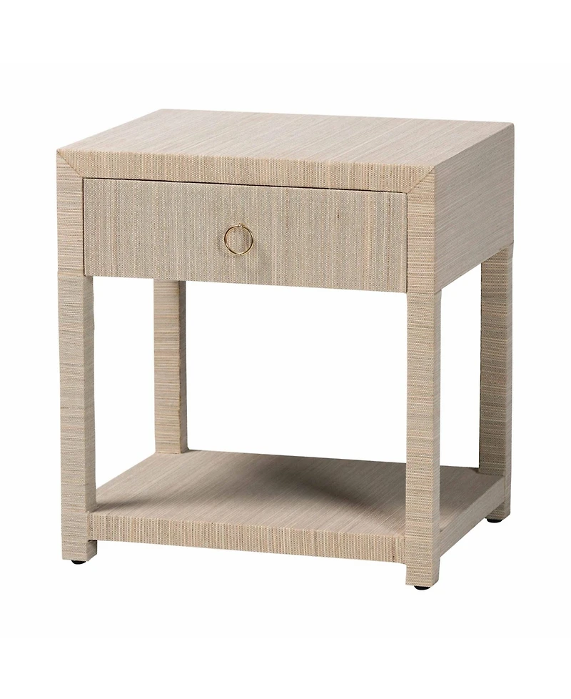 bali & pari Nata 24" Natural Grasscloth 1-Drawer Nightstand