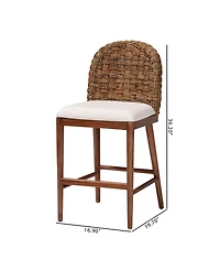 bali & pari Denver 36.2" Acacia Wood Modern Bohemian Counter Stool
