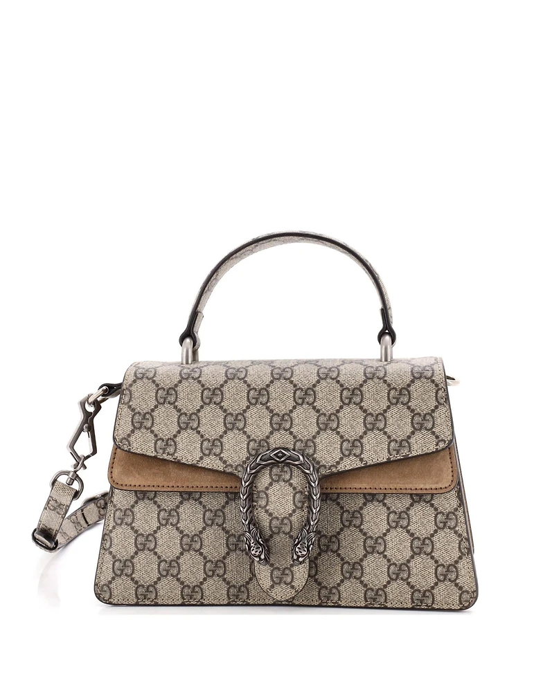 Pre-Owned Gucci Small Dionysus Convertible Top Handle Bag Gg Coated Canvas