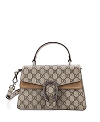 Pre-Owned Gucci Small Dionysus Convertible Top Handle Bag Gg Coated Canvas