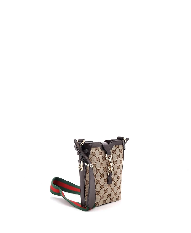 Pre-Owned Gucci Mini Bucket Bag Gg Canvas with Leather