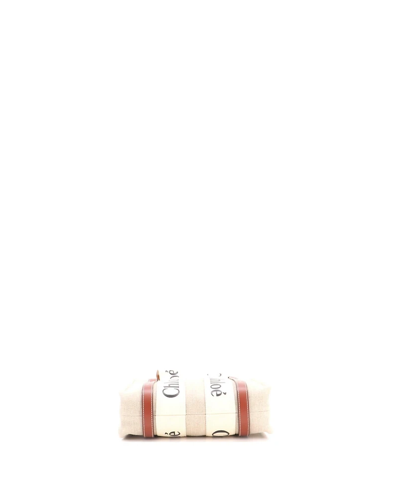 Pre-Owned Chloe Small Woody Convertible Tote Canvas with Leather