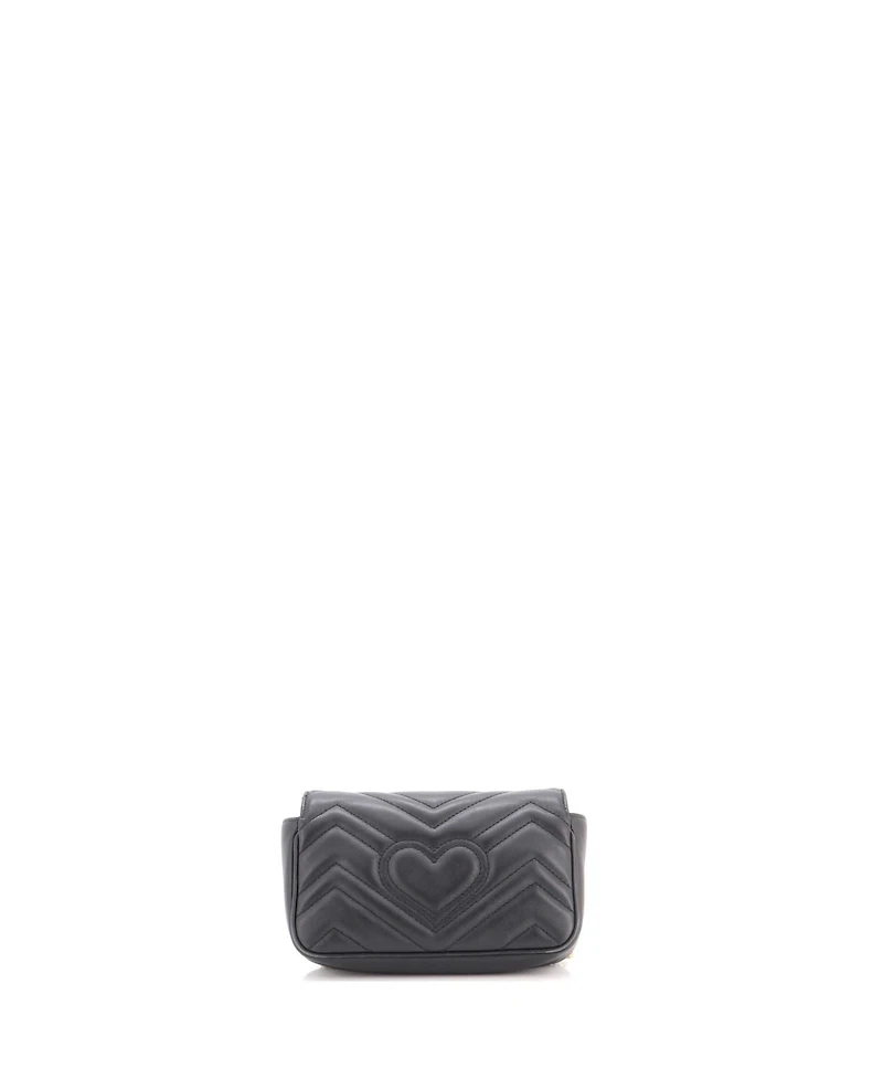 Pre-Owned Gucci Super Mini Gg Marmont Flap Bag Matelasse Leather