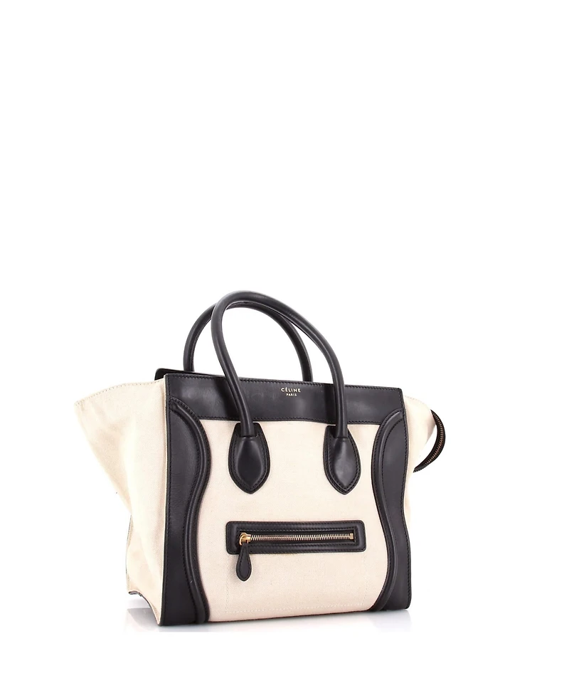 Pre-Owned Celine Mini Luggage Bag Canvas and Leather